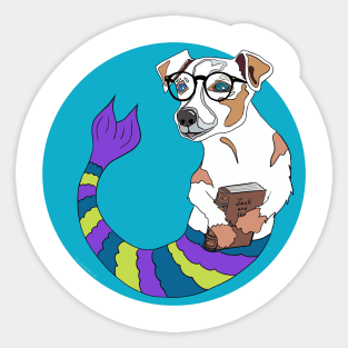 Milo the Bookworm Jack Russell Mermutt Sticker